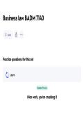 BADM 7140 Business Law questions and answers- &lbrace;LATEST 2025- 2026 UPDATE&rcub; COMPLETE REAL AND AUTHENTIC EXAM &lbrace;100&percnt; CORRECT&rcub; RATED A&plus;&excl;&excl;&excl;&excl;