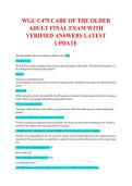 WGU C475 CARE OF THE OLDER ADULT FINAL EXAM WITH VERIFIED ANSWERS LATEST UPDATE