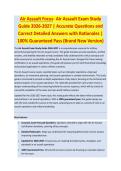 Air Assault Focus - AIR ASSAULT EXAM STUDY GUIDE ACCURATE QUESTIONS AND CORRECT DETAILED ANSWERS WITH RATIONALES &vert;&vert; 100&percnt; GUARANTEED PASS <BRAND NEW VERSION>