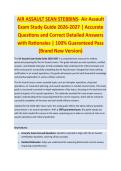 AIR ASSAULT SEAN STEBBINS - AIR ASSAULT EXAM STUDY GUIDE ACCURATE QUESTIONS AND CORRECT DETAILED ANSWERS WITH RATIONALES &vert;&vert; 100&percnt; GUARANTEED PASS <BRAND NEW VERSION>