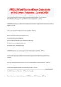 ARGUS Certification Exam Questions with Correct Answers &vert; Latest 2026