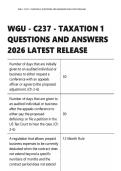 WGU - C237 - TAXATION 1 QUESTIONS AND ANSWERS 2026 LATEST RELEASE