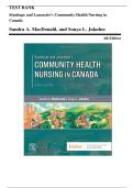 Test Bank For Stanhope and Lancaster's Community Health Nursing in Canada 4th Edition by Sandra A&period; MacDonald&vert;&vert;ISBN NO&colon;10&comma;0323693954&vert;&vert;ISBN NO&colon;13&comma;978-0323693950&vert;&vert;All Chapters&vert;&vert;Complete Guide A&plus;&vert;&vert;latest 2026&period;