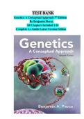 TEST BANK Genetics&colon;A Conceptual Approach 7th Edition By Benjamin Pierce&comma; All Chapters Included 1-26&vert; Complete A&plus; Guide Latest Version Edition&period;