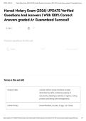 Hawaii Notary Exam &lpar;2026&rpar; UPDATE Verified Questions And Answers &vert; With 100&percnt; Correct Answers graded A&plus; Guaranteed Success&excl;&excl;