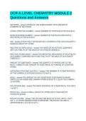 OCR A-LEVEL CHEMISTRY MODULE 2 Questions and Answers