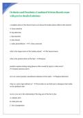 Orthotics and Prosthetics Combined Written Boards exam with precise detailed solutions