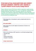 PTCB EXAM ACTUAL EXAM QUESTIONS AND CORRECT  DETAILED ANSWERS VERIFIED 100&percnt; GRADED A&plus;  LATEST UPDATE Tarrant County College District  