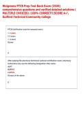 Walgreens PTCB Prep Test Bank Exam &lpar;2026&rpar;  comprehensive questions and verified detailed solutions &lpar;  MULTIPLE CHOICES&rpar; &vert;100&percnt; CORRECT&excl;&excl;&vert;SCORE A&plus;  Guilford Technical Community College  