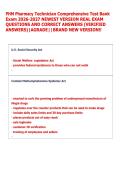 PHM Pharmacy Technician Comprehensive Test Bank  Exam 2026-2027 NEWEST VERSION REAL EXAM  QUESTIONS AND CORRECT ANSWERS &lpar;VERIFIED  ANSWERS&rpar;&vert;AGRADE&vert;&vert;BRAND NEW VERSION&excl;&excl;