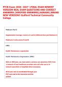 PTCB Exam 2026 -2027 FINAL EXAM NEWEST  VERSION REAL EXAM QUESTIONS AND CORRECT  ANSWERS &lpar;VERIFIED ANSWERS&rpar;&vert;AGRADE&vert;&vert;BRAND  NEW VERSION&excl;&excl; Guilford Technical Community  College  
