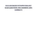 D115 ADVANCED PATHOPHYSIOLOGY EXAM QUESTIONS AND ANSWERS 100&percnt; CORRECT&excl;&excl;