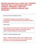 CHAA 2021 Study Guide Exam 2026-2027 NEWEST  VERSION REAL EXAM QUESTIONS AND  CORRECT ANSWERS &lpar;VERIFIED  ANSWERS&rpar;&vert;AGRADE&vert;&vert;BRAND NEW  VERSION&excl;&excl;
