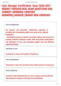 Case Manager Certification Exam 2026-2027  NEWEST VERSION REAL EXAM QUESTIONS AND  CORRECT ANSWERS &lpar;VERIFIED  ANSWERS&rpar;&vert;AGRADE&vert;&vert;BRAND NEW VERSION&excl;&excl;