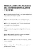 INDIANA PSI COSMETOLOGY PRACTICE TEST 2026 COMPREHENSIVE REVIEW QUESTIONS AND ANSWERS