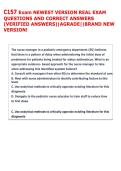 C157 Exam NEWEST VERSION REAL EXAM  QUESTIONS AND CORRECT ANSWERS  &lpar;VERIFIED ANSWERS&rpar;&vert;AGRADE&vert;&vert;BRAND NEW  VERSION&excl;  