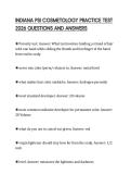 INDIANA PSI COSMETOLOGY PRACTICE TEST 2026 QUESTIONS AND ANSWERS