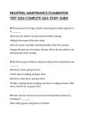 INDUSTRIAL MAINTENANCE EXAMINATION TEST 2026 COMPLETE Q&A STUDY GUIDE