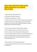 CBCP DRII CERTIFICATION EXAM QUESTIONS WITH ACCURATE SOLUTIONS