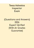 Texas Asbestos Inspector Exam &ndash; Study Guide & Practice Questions PDF