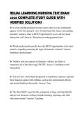 RELIAS LEARNING NURSING TEST EXAM 2026 COMPLETE STUDY GUIDE WITH VERIFIED SOLUTIONS