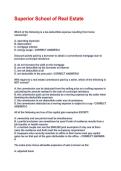 Superior School of Real Estate  Exam Questions And Answers &vert; 2026 Updated Solutions &vert; 100&percnt; Correct Answers