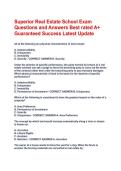 Superior Real Estate School Exam Questions and Answers Best rated A&plus; Guaranteed Success Latest Update