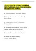 SHADOW HEALTH&colon; RESPIRATORY EXAM TEST PAPER 2026 EXAM STUDY GUIDE FULL SOLUTION 100&percnt; CORRECT