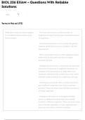 BIOL 226 EXAM &ndash; Questions With Reliable Solutions