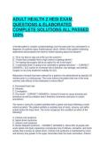 ADULT HEALTH 2 HESI EXAM QUESTIONS & ELABORATED COMPLETE SOLUTIONS ALL PASSED 100&percnt;