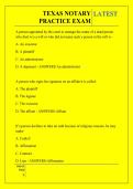 TEXAS NOTARY PRACTICE EXAM QUESTIONS AND ANSWERS 2026