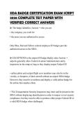 SIDA BADGE CERTIFICATION EXAM SCRIPT 2026 COMPLETE TEST PAPER WITH VERIFIED CORRECT ANSWER