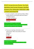 NCLEX Comprehensive Review Test Bank  Questions And Correct Answers &lpar;Verified  Answers&rpar; Plus Rationales 2026&sol;2027 Q&A  &vert; Instant Download Pdf 