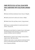 SNHD PROTOCOLS ACTUAL EXAM PAPER 2026 QUESTIONS WITH SOLUTIONS GRADED A&plus;