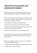 SNHD PROTOCOLS EXAM SCRIPT 2026 QUESTIONS WITH ANSWERS