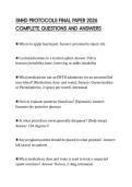 SNHD PROTOCOLS FINAL PAPER 2026 COMPLETE QUESTIONS AND ANSWERS