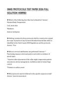 SNHD PROTOCOLS TEST PAPER 2026 FULL SOLUTION VERIFIED