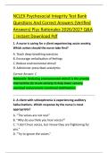 NCLEX Psychosocial Integrity Test Bank  Questions And Correct Answers &lpar;Verified  Answers&rpar; Plus Rationales 2026&sol;2027 Q&A  &vert; Instant Download Pdf 