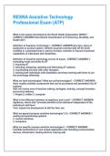 RESNA Assistive Technology Professional Exam &lpar;ATP&rpar; Questions and Answers Best rated A&plus; Guaranteed Success Latest Update