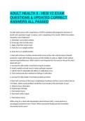 ADULT HEALTH II - HESI V2 EXAM QUESTIONS & UPDATED CORRECT ANSWERS ALL PASSED