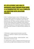 NY LIFE ACCIDENT AND HEALTH INSURANCE AGENT BROKER EXAM SERIES 17-55 EXAMINATION TEST 2026 COMPLETE 200 QUESTIONS WITH SOLUTIONS GRADED A
