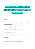 Sophos Technician ACTUAL EXAM 2026&sol;2027&colon; 100&percnt; Verified Questions & Correct Answers