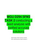 WGU D294 SFM3 TASK 2 conducting a need analysis with verified accurate solutions