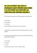 NY LIFE ACCIDENT AND HEALTH INSURANCE AGENT BROKER EXAM SERIES 17-55 TEST BANK 2026 UPDATED 200 QUESTIONS AND ANSWERS GRADED A