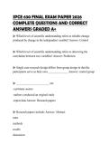 SPCE 630 FINAL EXAM PAPER 2026 COMPLETE QUESTIONS AND CORRECT ANSWERS GRADED A&plus;