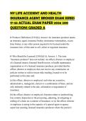NY LIFE ACCIDENT AND HEALTH INSURANCE AGENT BROKER EXAM SERIES 17-55 ACTUAL EXAM PAPER 2026 200 QUESTIONS GRADED A