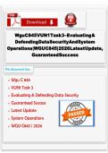 Wgu IC I845 IVUN1 ITask I3 I&ndash; IEvaluating I& IDefending IData ISecurity IAnd ISystem IOperations I&vert; IWGU IC845 I&vert; I2026 ILatest IUpdate&comma; IGuaranteed ISuccess