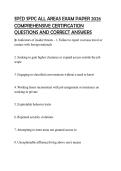SP&Emacr;D SFPC ALL AREAS EXAM PAPER 2026 COMPREHENSIVE CERTIFICATION QUESTIONS AND CORRECT ANSWERS