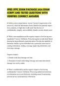 SPED SFPC EXAM PACKAGE 2026 EXAM SCRIPT AND TESTED QUESTIONS WITH VERIFIED CORRECT ANSWERS