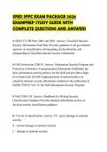 SPED SFPC EXAM PACKAGE 2026 EXAMPREP STUDY GUIDE WITH COMPLETE QUESTIONS AND ANSWERS